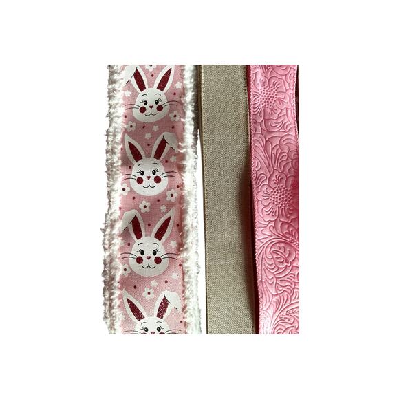 Easter Bunny Wreath Kit | DIY Spring Wreath Supplies, Bunny Ribbon & Sign Bundle - Picture 4 of 5